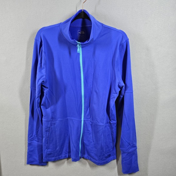 North Face Jacket Womens XL Blue Full Zip VaporWick Lightweight Running Athletic - Picture 1 of 7